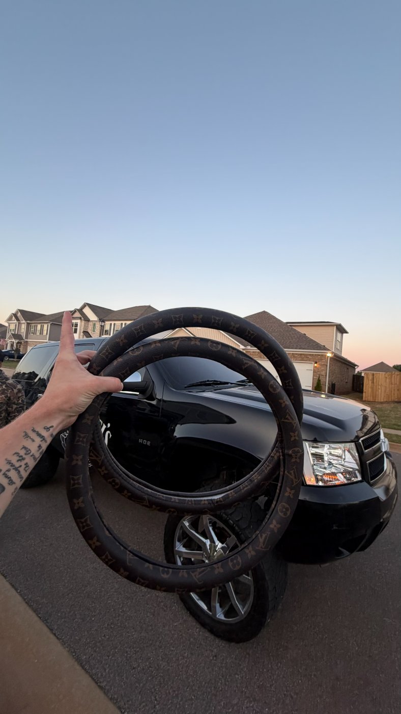 LV Monogram Steering Wheel Cover by NeSmith Decals